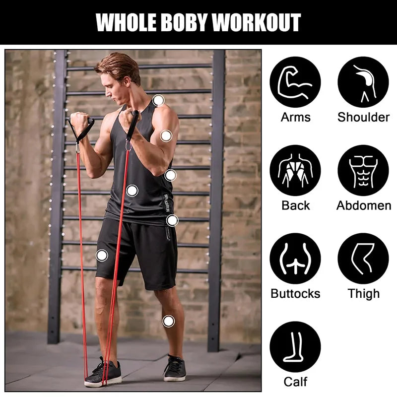 Widerstandsband-Set mit 4 Widerstandsstufen | Fitness, Crossfit und Heimtraining