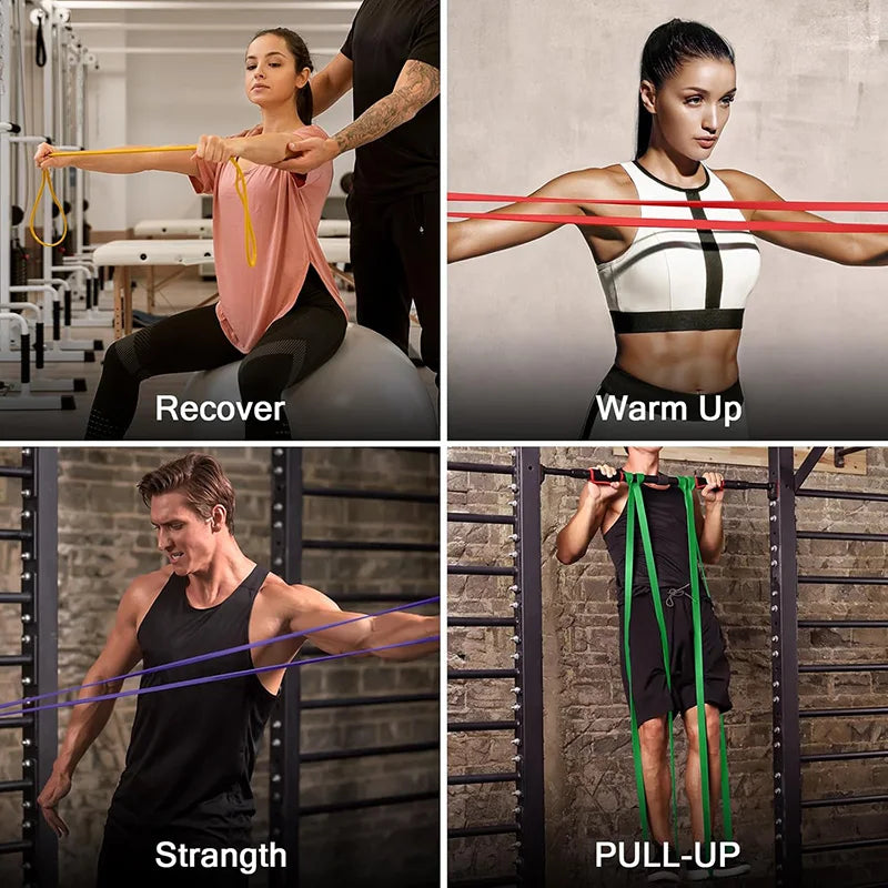 Widerstandsband-Set mit 4 Widerstandsstufen | Fitness, Crossfit und Heimtraining